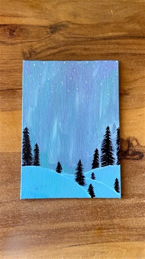 “Northern Lights” Easy Relaxing Acrylic Painting Tutorial🎨 Simple Painting for Beginners #art