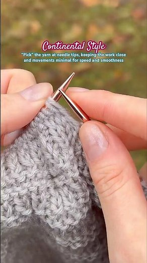 Continental Knitting Demo 💖 #knitting #knittingtips #knit #knittingtutorial #continental