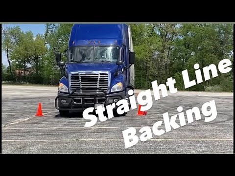 How To Straight Line Back Semi Truck And Trailer