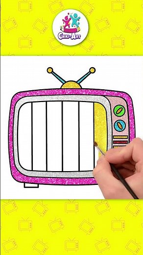 🎨📺 Easy TV Drawing for Kids! ✏️Fun & Simple Tutorial! #shorts #drawing #coloring