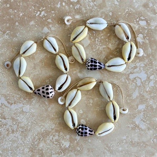 Adjustable Cowry Shell and Hebrew Cone Shell Bracelet - Etsy