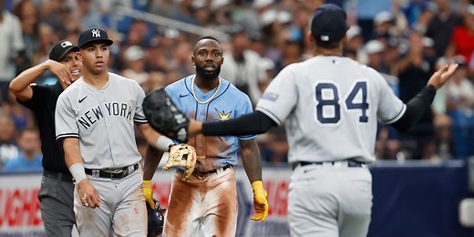 Yanks-Rays tensions flare after Arozarena gets drilled