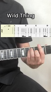 3.7K views · 834 reactions | Wild Thing Guitar Get over 200 pdf Tabs on patreon.com/1jour1riff #guitartabs #guitarcover #learnguitar #coursdeguitare | Skid Vyk | Facebook