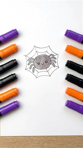 🕷️🕸️ Tiny Spider with Spooky Vibes 📌 Halloween Creature Guide 🖍️ #shorts #drawing #RavlykArt