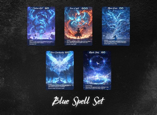 Magic the Gathering Proxy Set – Blue Spells – EDH Custom Art Card - Etsy