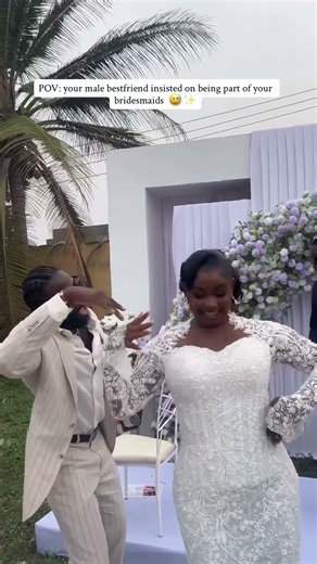 Male best friend joins bride as a brides man at her wedding #nigerianwedding #perfectrelationship