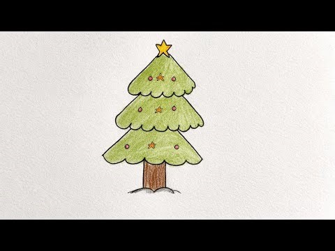 How to Draw a Cute Christmas Tree 🎄 | Easy Christmas Tree Drawing for Beginners