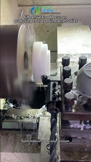 On-Machine Production of Nylon Gears Using White Nylon Rods #machine #cncmill #factory #cncsoftware