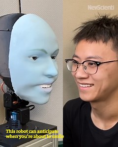 233K views · 2.2K reactions | This robot predicts when you’re going to smile, and smiles back at you. Could it make robots more lifelike? | New Scientist | Facebook