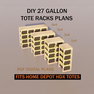 HDX 27 Gallon Tote Rack Plans | 4-in-1 Bundle (PDF Download) | DIY Garage Storage Bin Organizer, 1x4 2x4 3x4 4x4 Woodworking Build Plans - Etsy