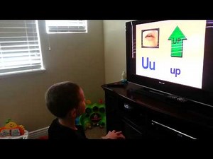 My son watching the Rock 'N Learn Phonics DVD