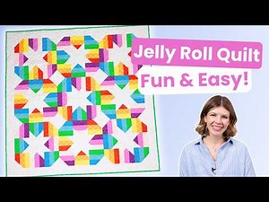Make This Easy Quilt With Just One Jelly Roll! (Free Pattern)
