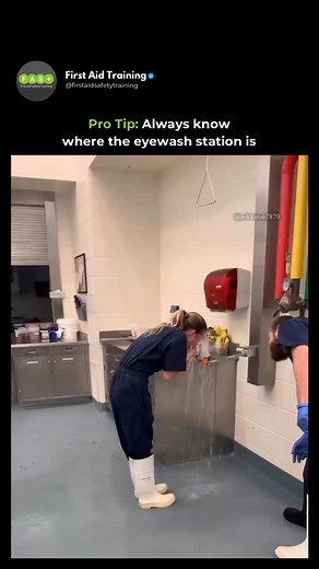 6K views · 17 reactions | Throwback to this Pro Tip: Always know where the eye wash station is!  You never know when it might save the day! #safetyfirst #firstaid #eyewash #workplacewoes #incidents #accidents #explore #eyecare #firstaidtraining | FAST- First Aid Safety Training | Facebook