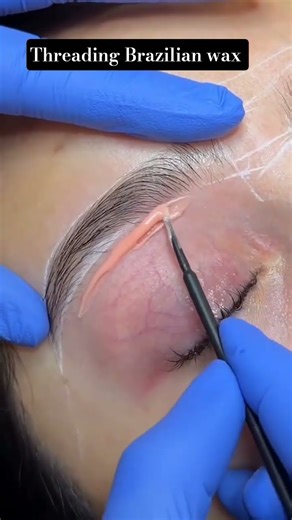 Threading Brazilian wax Tutorial #Viral #eyebrow #shortvideo