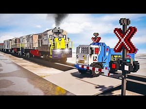 Trucks Stuck On Railroad Crossing Crashes | Teardown