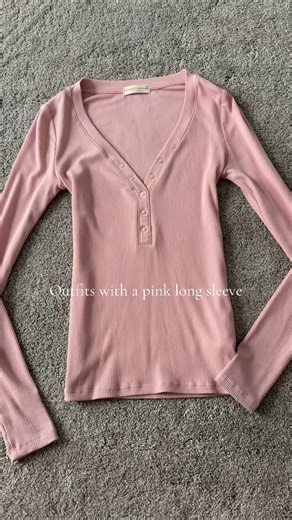 outfits with a pink long sleeve ￼