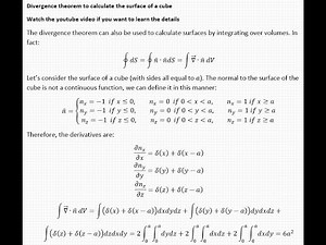 Divergence Theorem to Calculate the Surface of a Cube