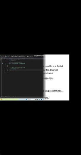 Unity Scripting #3: double & char explained in 30 sec #gamedev #3dgamedevelopment #csharp #gaming