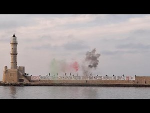 Γιγαντοπανό για την Παλαιστίνη στα Χανιά