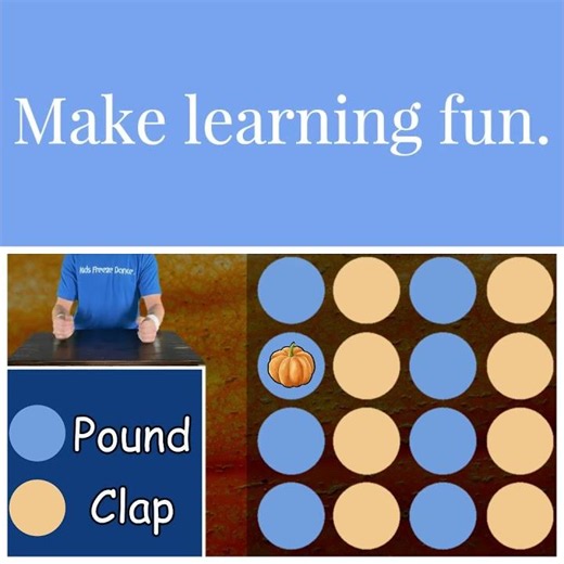 Fall themed freeze dance learn about magic e words using desk drumming