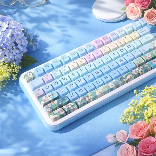 Cute Daisy Keycaps Set for Mechanical Keyboard, Pastel Floral MOA PBT Keycaps, Kawaii Desk Decor, Unique Handmade Gift - Etsy