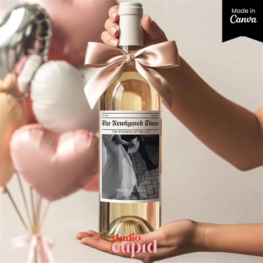 Custom Wedding Wine Label, Wedding Anniversary Wine Label, Photo Wine Label, Diy Whiskey Label, Editable Wine Label, 022 - Etsy