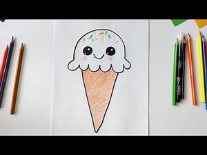 Ako nakresliť zmrzlinu, ľahké kreslenie, kreslenie pre deti