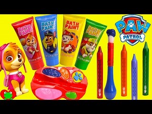 Best Learning Video with Paw Patrol Paints Chase, Marshall, Skye - Videos For Kids