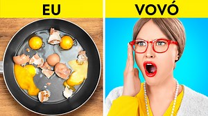 198K views · 33 reactions | EU vs MINHA VÓ NO DESAFIO DE CULINÁRIA || Truques Simples de Cozinha! | 123GO Challenge Portuguese | Facebook