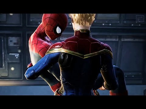 Captain Marvel Saves Spider-Man From Modok Scenes in Marvel Future Revolution
