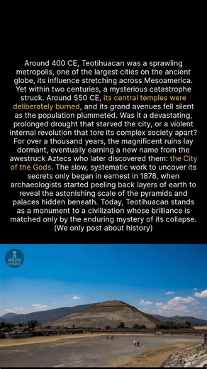 64K views · 1K reactions | The great city of Teotihuacan went from a global power to abandoned ruins in just two centuries. #history #ancienthistory #archaeology | Online Updates | Facebook