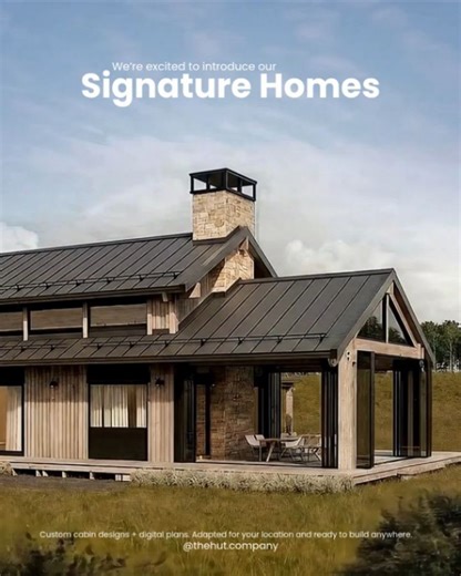 Custom Cabin Designs | Architectural Plans on Instagram: "✨ We’re excited to introduce our Signature Homes! We created this new section featuring exclusive designs inspired and tailored by custom modifications. Each design reflects the lifestyle, passions, and unique characteristics we’ve discovered among our clients over the years. We’re starting with a sneak peek of our first Signature Home, The Hunter’s Lodge. Comment which hobby or lifestyle you’d love to see reflected in a future Signature 
