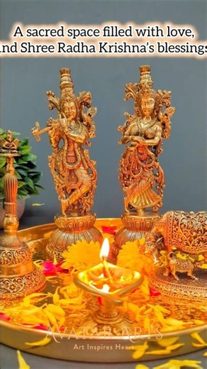 Shree Radha Krishna Statue in brass #handicrafts #brassstatue #Krishna #radhakrishna