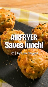 Savory muffins made in the air fryer? Yes, please! 🧁🧀🥓 Packed with peas, ham, and cheese – perfect for any occasion! @lulugargari 🧁 Savory Muffins with Peas, Ham & Cheese (Air Fryer Recipe) Ingredients (Servings: 4 people) 1 cup peas (150 g) ⅓ cup diced provolone or smoked mozzarella (50 g) ⅓ cup diced cooked ham (50 g) 2 eggs ¼ cup vegetable oil (60 g) ⅖ cup milk (100 g) 1¾ cups all-purpose flour (230 g) 1 teaspoon instant baking powder for savory pies 1 teaspoon fine salt Instructions: Bea