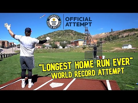 GUINNESS WORLD RECORDS™ attempt for the LONGEST HOME RUN EVER | backed by ‪@justbats‬
