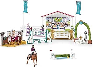 Schleich Horse Club, 86-Piece Playset, Horse Toys for Girls and Boys Ages 5-12, Friendship Horse Tournament