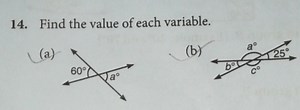 Find the value of each variable.(a)[Diagram of intersecting... | Filo
