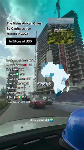 Les 10 principaux marchés urbains africains en capital boursier #pourtoii #mapping #statistics #ranking #africa