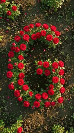 Tiny Seeds Grow Into a Beautiful Letter G Made by Red Roses