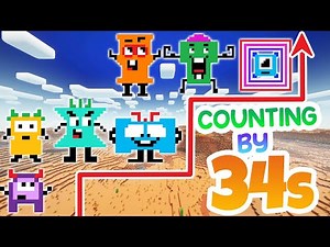 Numberblocks Minecraft Counting By 34s | Minecraft Building | Math for Kids | Learn To Count