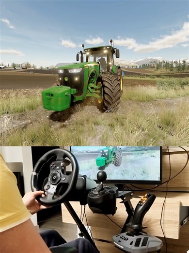 Farming Simulator John Deere 8270R Logitech Steering Wheel Thrustmaster Farmstick #dkgc #johndeere