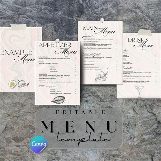 Editable Cafe Menu Template | Canva Restaurant Menu Design for Small Businesses - Etsy