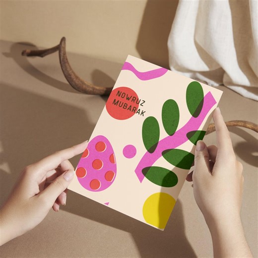 Nowruz Mubarak Card, Persian New Year Abstract Botanical Art (digital Download) - Etsy