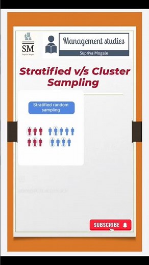 Stratified v/s Cluster Sampling #managementstudies #research #management #education #simple #easy