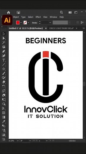 Adobe Illustrator 2025 Tips - How to Create ic Letter Logo Design Process #inaa_graphics