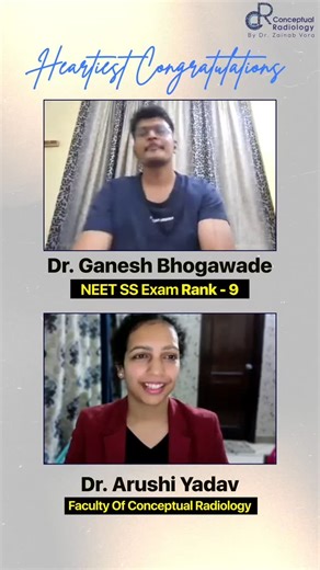 👨‍⚕️ Conceptual Radiology 🌟 on Instagram: "Behind every NEET SS 2025 rank is a story of clarity, consistency, and smart learning. 🎯 Hear it straight from our achiever Dr. Ganesh Bhogawade (Rank 9) as he shares his mindset, preparation strategy, and what truly made the difference. ▶️ Watch till the end. Conceptual Radiology — learning that delivers results. #NEETSS2025 #ProudAchiever #ConceptualRadiology #SuccessStory #eConceptual"