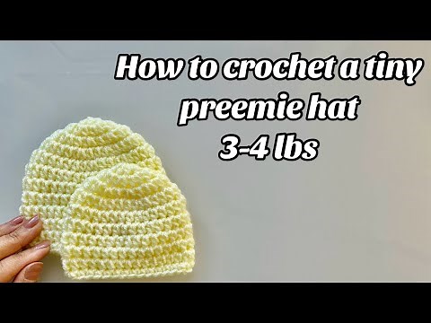 CROCHET PATTERN - BABY PREEMIE HAT 3-4 LBS - DOLLS HATS Easy Step by step Tutorial - US TERMS