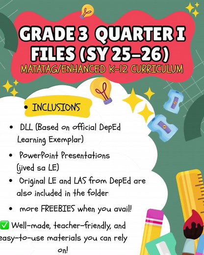 Complete Package for GRADE 3 MATATAG Curriculum