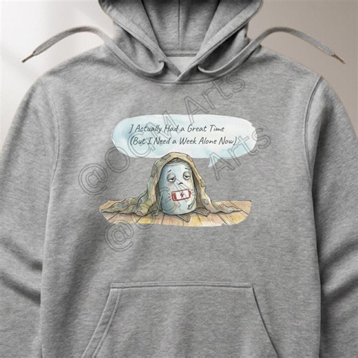 Introvert Hoodie: Low Social Battery, Sarcastic Watercolor Graphic Sweatshirt - Etsy