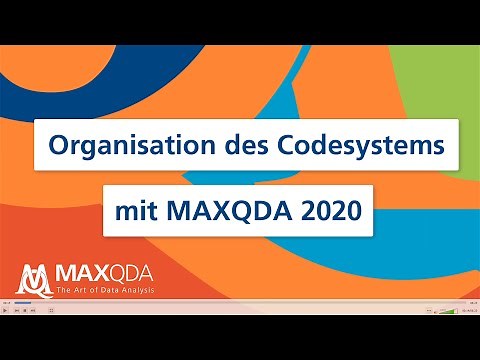 Organisation des Codesystems mit MAXQDA 2020